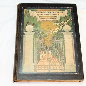 Antique 1905 Robert Louis Stevenson Child's Garden of Verses Color Illustrated